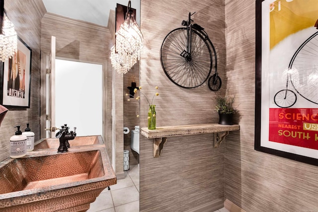 bathroom featuring tile patterned floors and sink