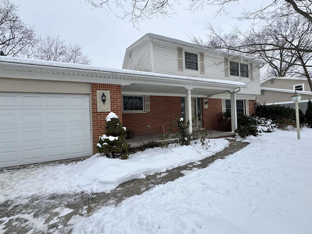 view of snow covered property