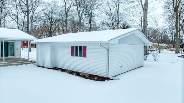 view of snow covered structure