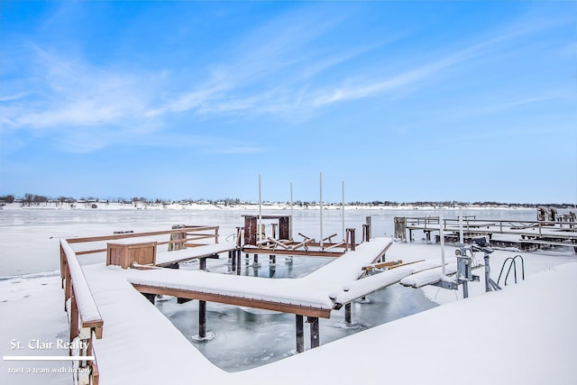 view of dock area