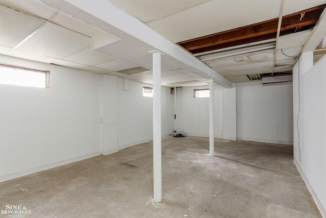 basement with plenty of natural light