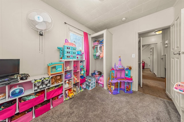 recreation room featuring carpet floors