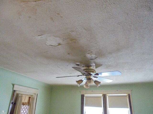 3606 Cadieux Rd, Detroit, MI 48224 - interior details featuring ceiling fan and a textured ceiling
