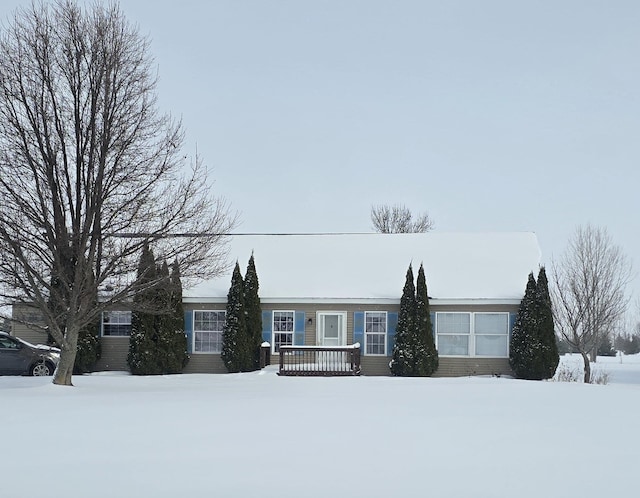 view of single story home