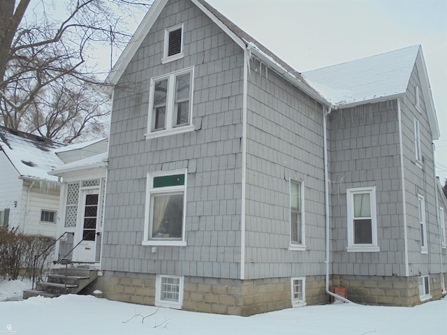 view of snowy exterior