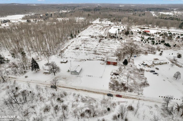 view of snowy aerial view