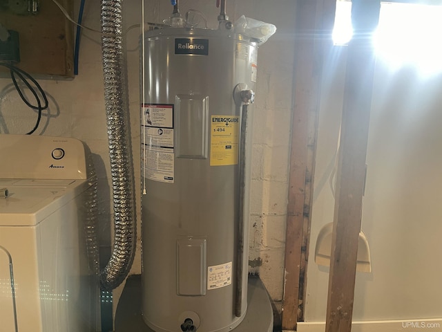 utilities with washer / clothes dryer and water heater