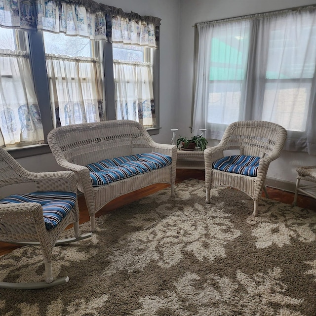 sitting room featuring a healthy amount of sunlight