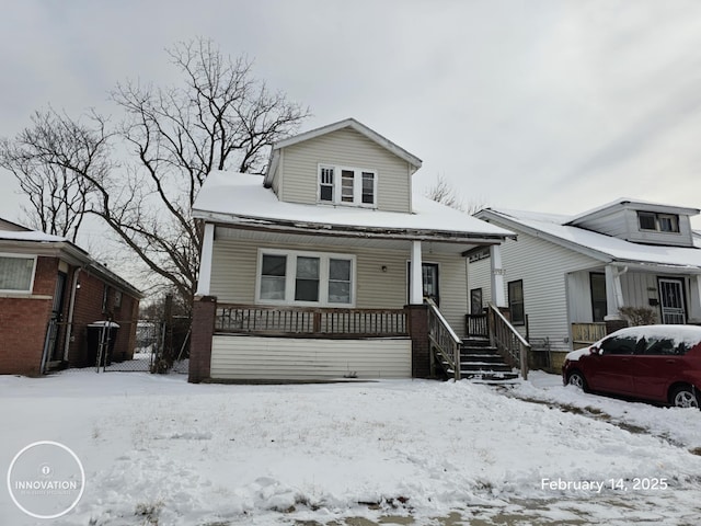 bungalow-style home with covered porch