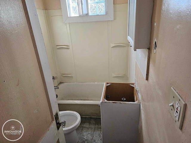 full bath with toilet and shower / bath combination