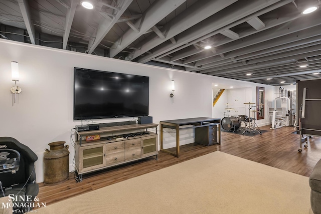 interior space with wood finished floors