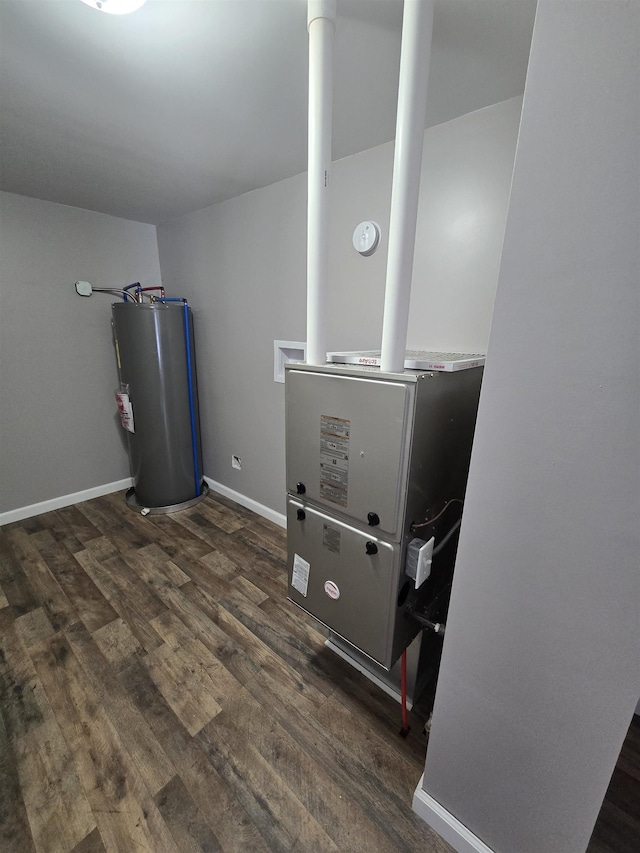 utility room with water heater