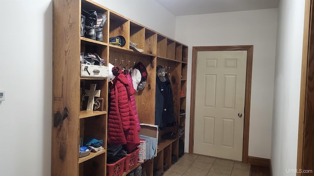 mudroom featuring light tile patterned floors