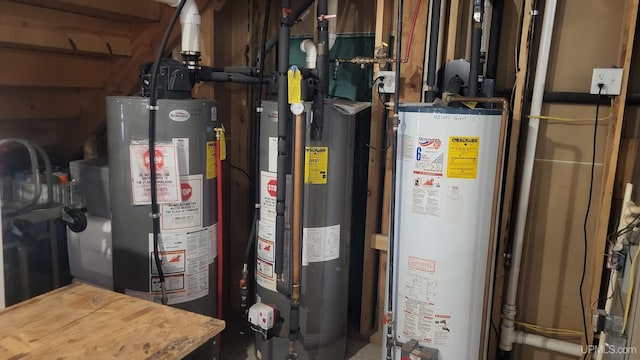 utilities with water heater and gas water heater