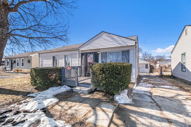 view of front of home with fence