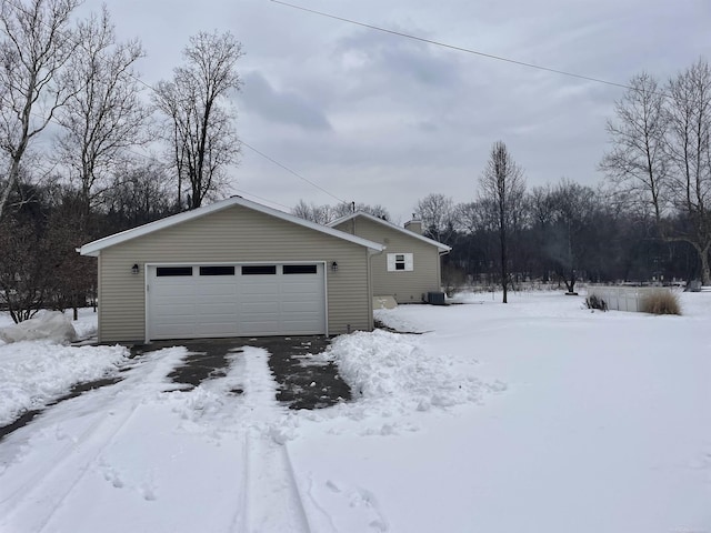 exterior space with a garage