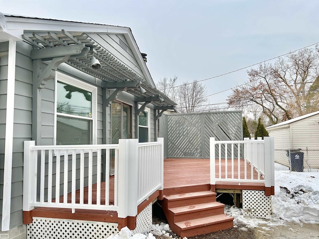 wooden deck with fence