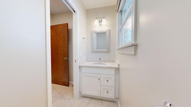 bathroom featuring vanity and tile patterned floors