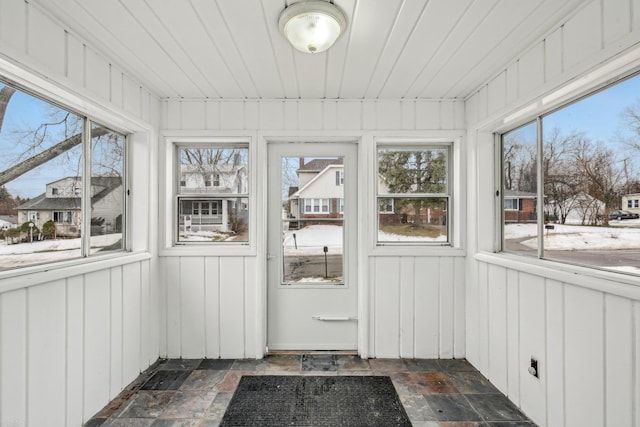 view of unfurnished sunroom