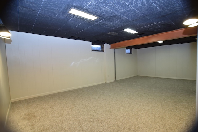 basement with carpet