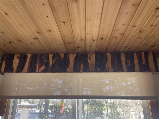 interior details featuring wooden ceiling