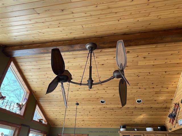 details featuring wood ceiling