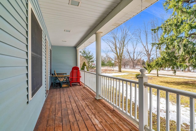 deck with covered porch