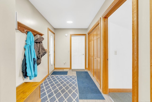 mudroom with baseboards