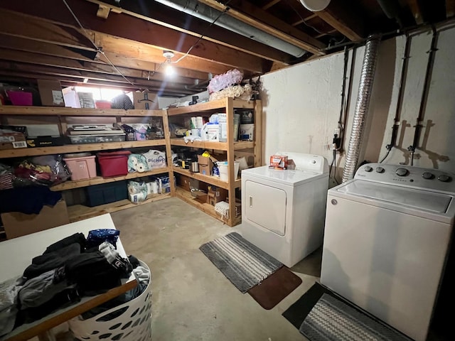 interior space with independent washer and dryer