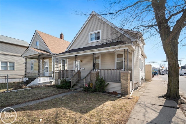 bungalow featuring a porch