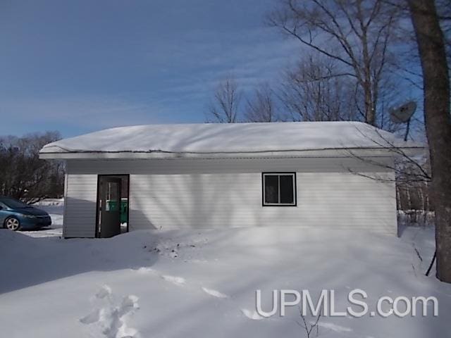 view of snowy exterior