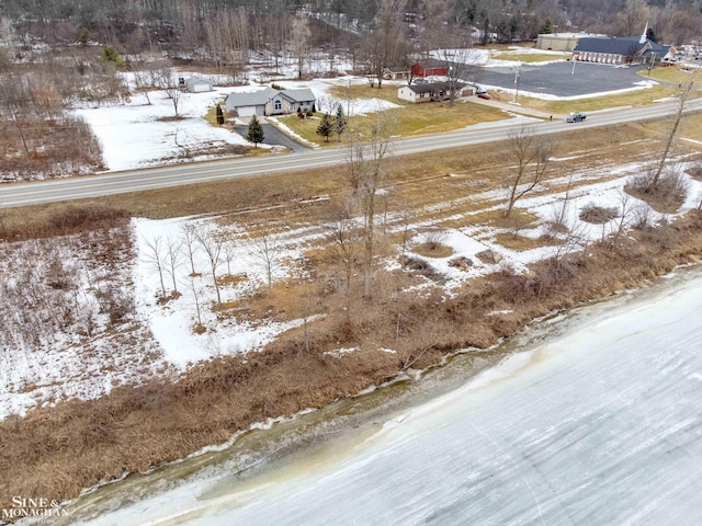 view of yard covered in snow