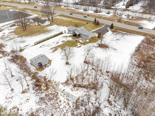 view of snowy aerial view