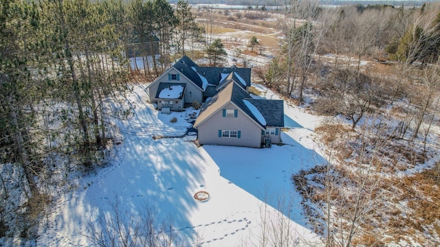 view of snowy aerial view