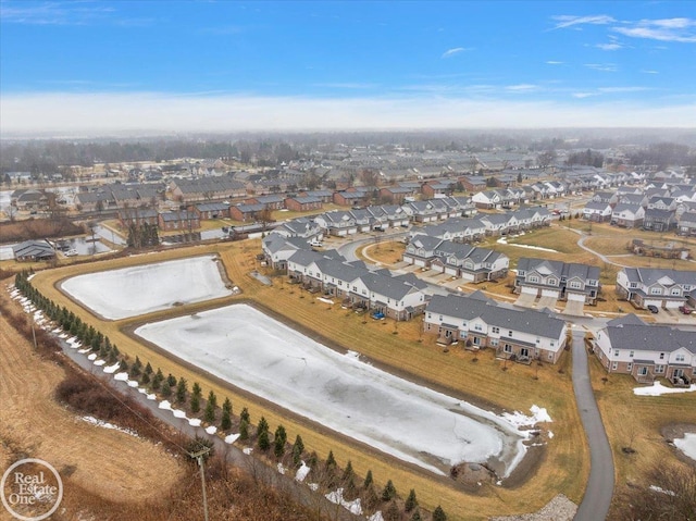 aerial view featuring a residential view