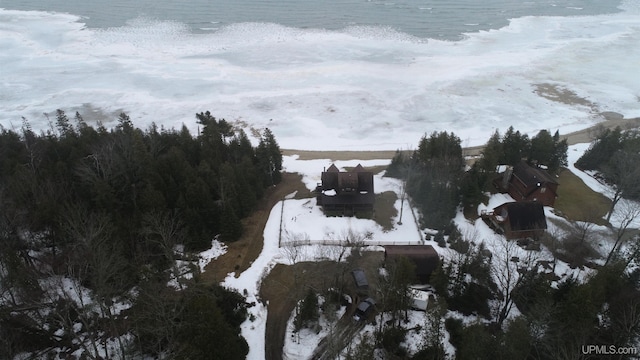 view of snowy aerial view