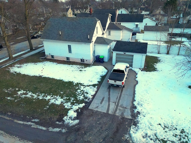 view of snowy aerial view