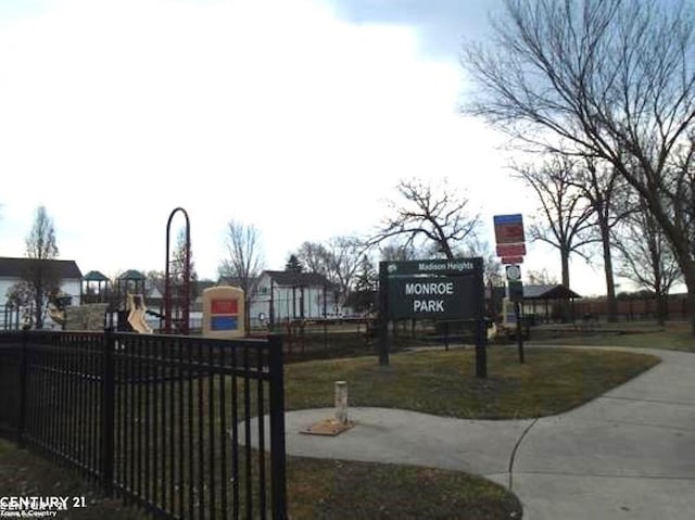 communal playground with fence