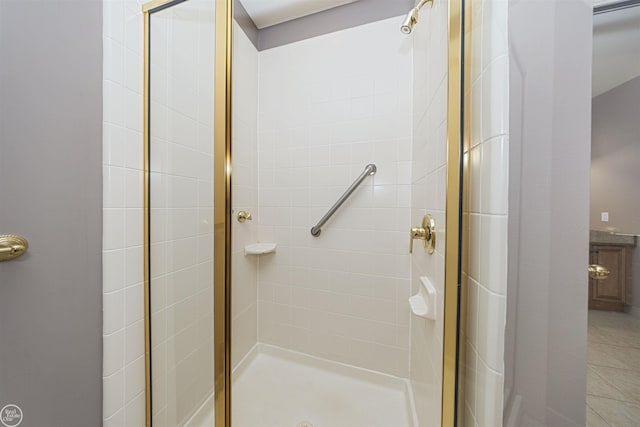 bathroom with a stall shower