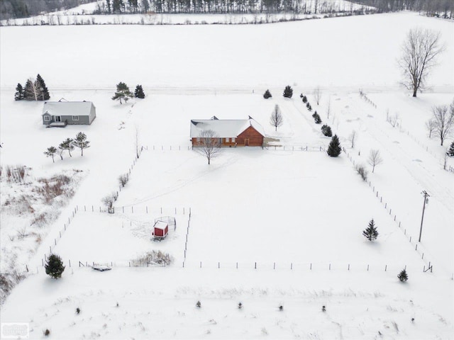 view of snowy aerial view