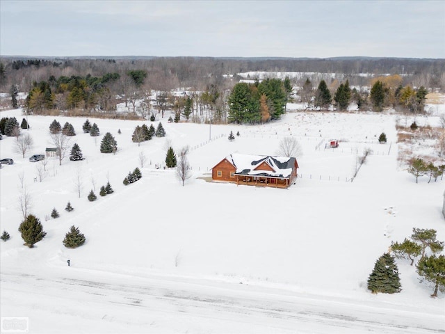 view of snowy aerial view