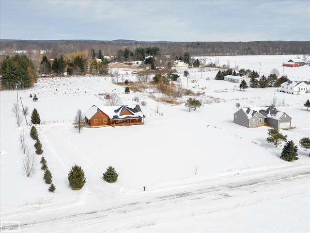 view of snowy aerial view