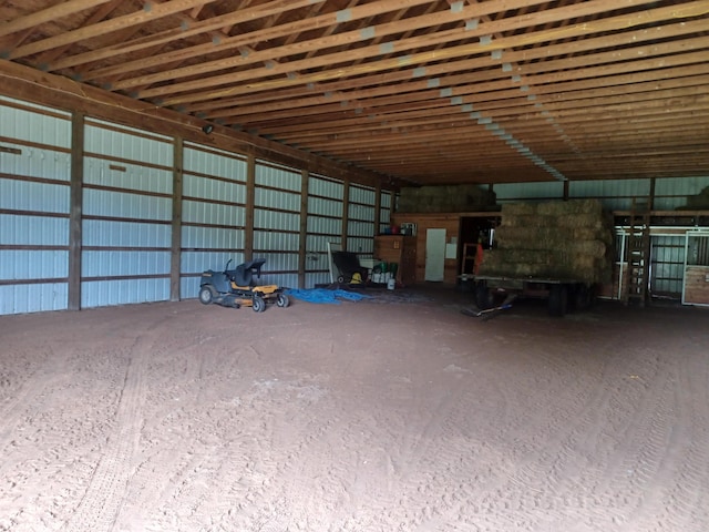 garage featuring metal wall