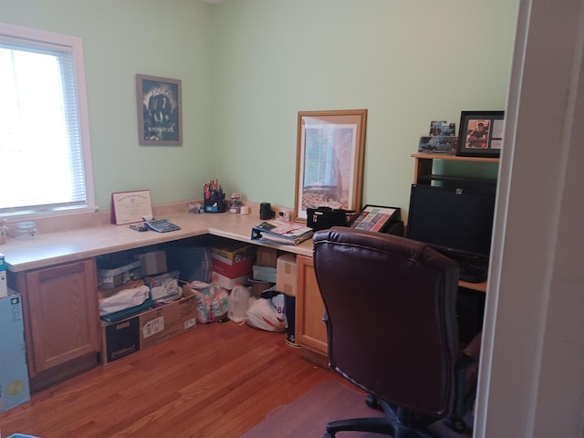 office area featuring wood finished floors