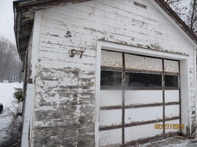 view of garage