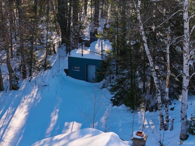 view of snowy exterior