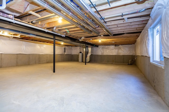 basement with gas water heater