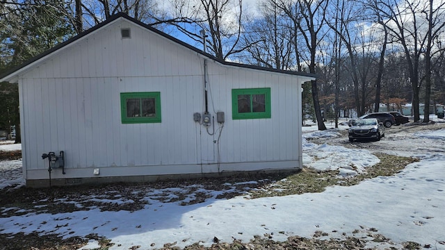 view of snow covered structure