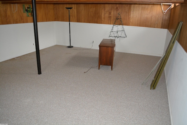 basement with carpet floors