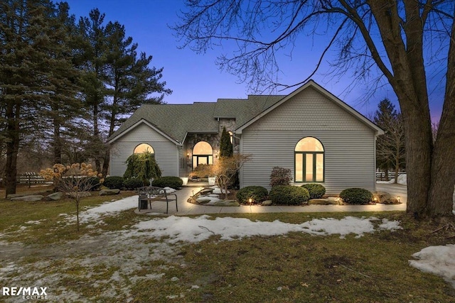 view of front of property with stone siding